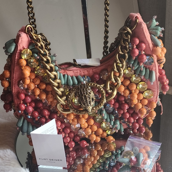 Kurt Geiger (Needs Fixed) Beaded Chelsea Small Crossbody - Picture 1 of 12